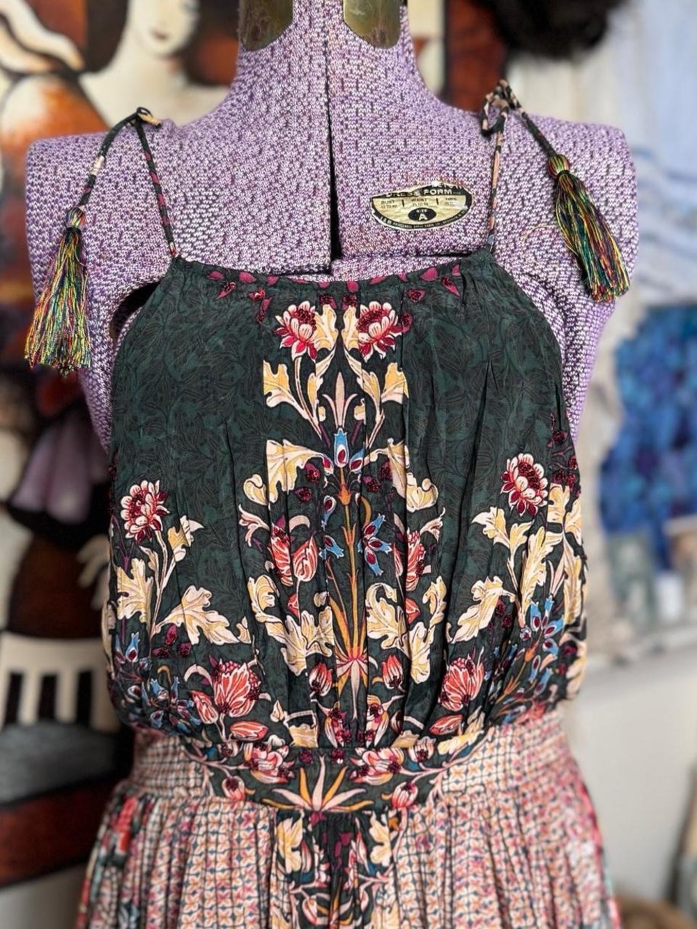 Tiered Floral Maxi Dress in Multicolor - Picture 2 of 8